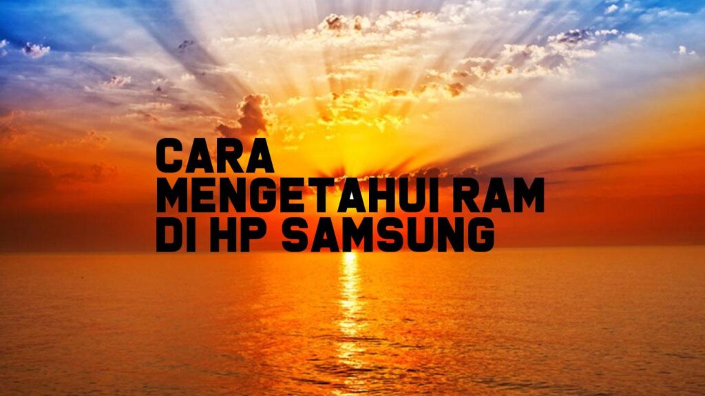 Cara Mengetahui RAM di HP Samsung
