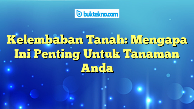Kelembaban Tanah: Mengapa Ini Penting Untuk Tanaman Anda