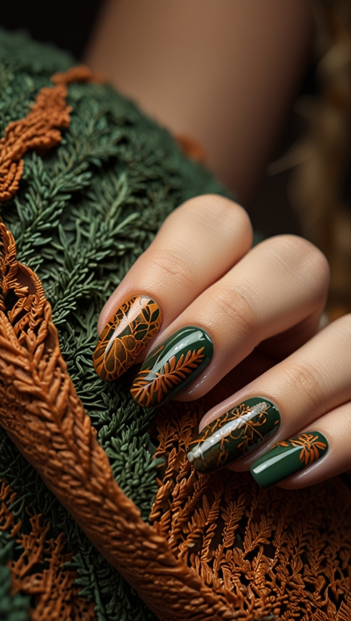Leaf Motifs Fall Nails