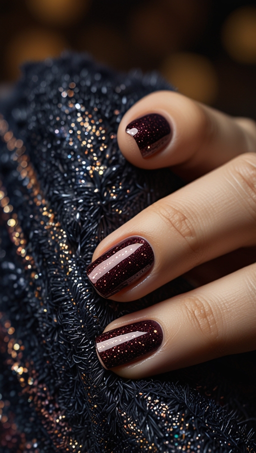 Subtle Glitter Fall Nails